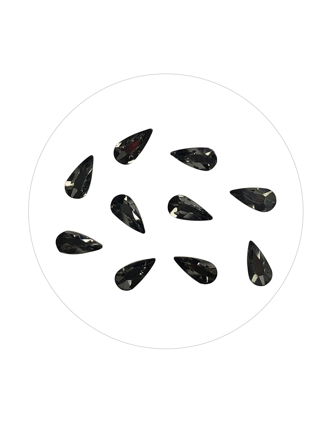 Nail Art Tear Drop Big- Black